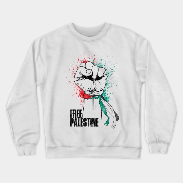 Free Palestine / Support Palestine Crewneck Sweatshirt by Skeletownn